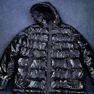 Shiny Black Puffer Jacket